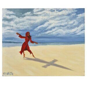 “Dancing With My Shadow” Original Oil Painting by Robin White on Wood Panel 10”